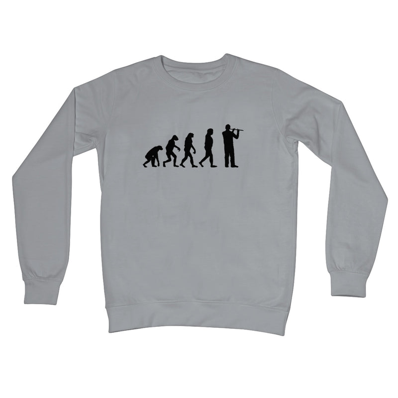 Evolution of Flute Players Crew Neck Sweatshirt