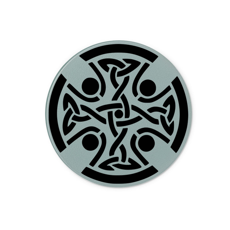 Celtic Woven Cross Glass Chopping Board
