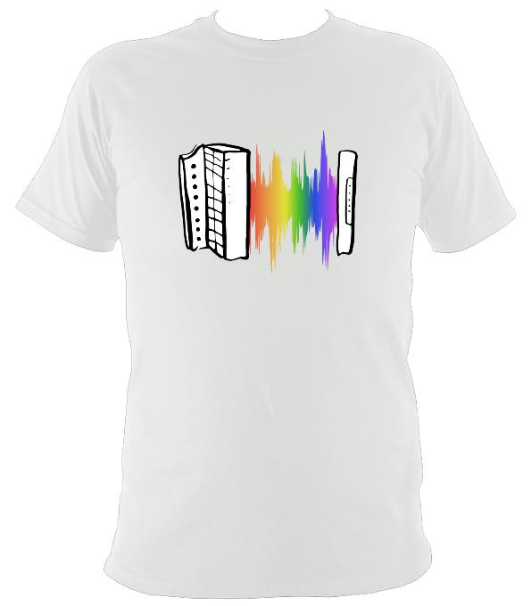 Rainbow Soundwave Melodeon T-Shirt - T-shirt - White - Mudchutney