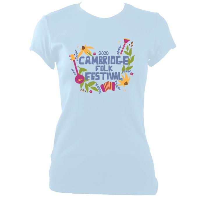 update alt-text with template Cambridge Folk Festival - Design 4 - Women's Fitted T-Shirt - T-shirt - White - Mudchutney