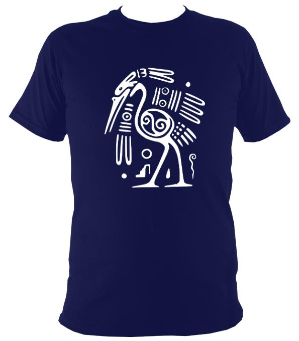 Egyptian or Tribal Style Bird - T-shirt - Navy - Mudchutney