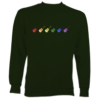 Rainbow Coloured Row of Guitars Sweatshirt
