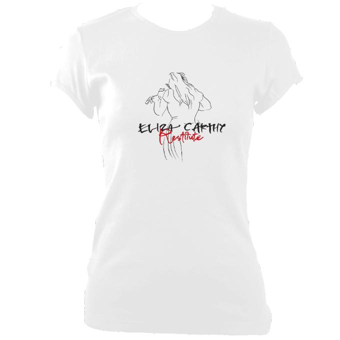 update alt-text with template Eliza Carthy Restitute Ladies Fitted T-shirt - T-shirt - White - Mudchutney