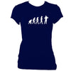 update alt-text with template Evolution of Fiddle Players Ladies Fitted T-shirt - T-shirt - Navy - Mudchutney