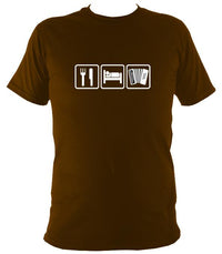 Eat, Sleep, Play Melodeon T-shirt - T-shirt - Dark Chocolate - Mudchutney