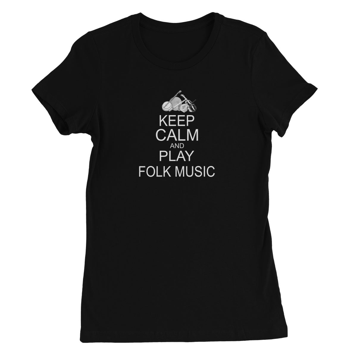 Keep Calm & Play Folk Music Women's T-Shirt