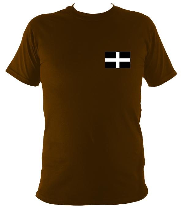 Cornish / Kernow St Pirans Flag T-Shirt - T-shirt - Dark Chocolate - Mudchutney