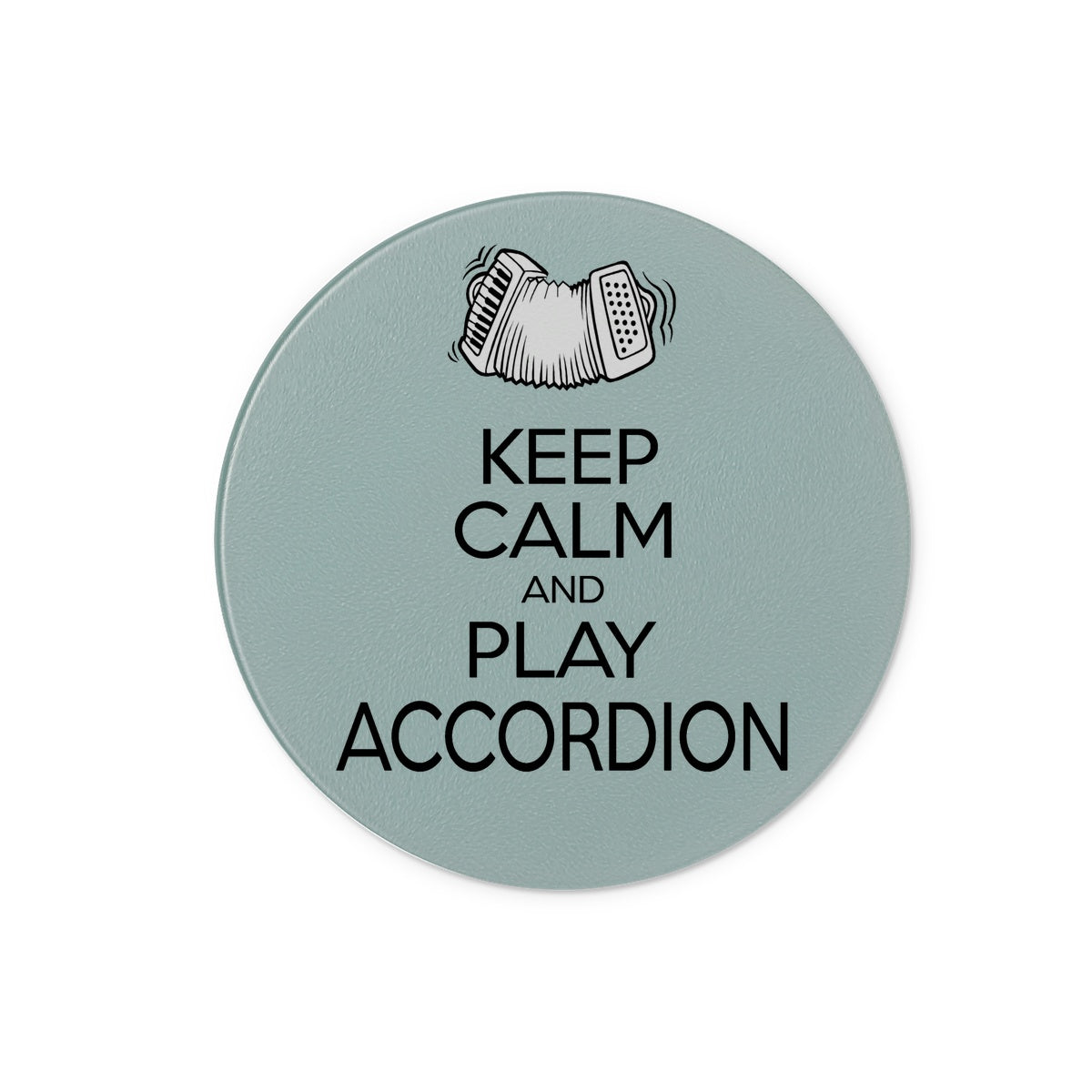 Keep Calm & Play Accordion Glass Chopping Board