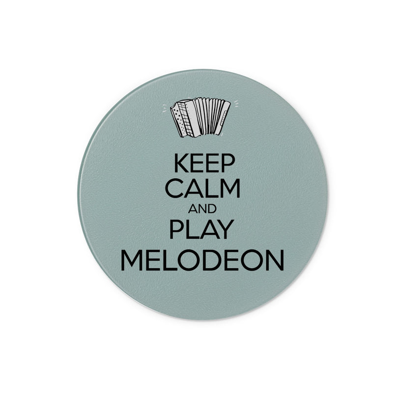 Keep Calm & Play Melodeon Glass Chopping Board