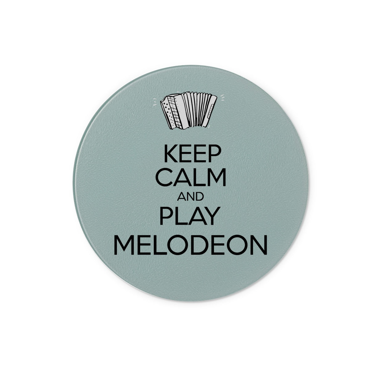 Keep Calm & Play Melodeon Glass Chopping Board