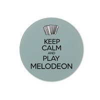 Keep Calm & Play Melodeon Glass Chopping Board