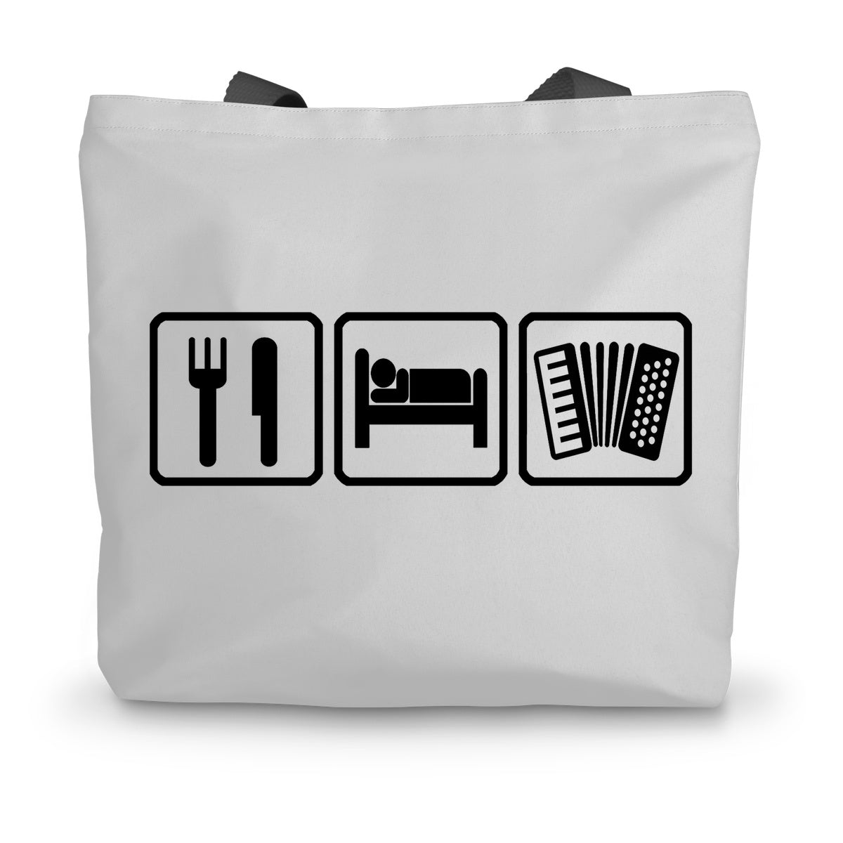 Eat Sleep & Play Accordion Canvas Tote Bag