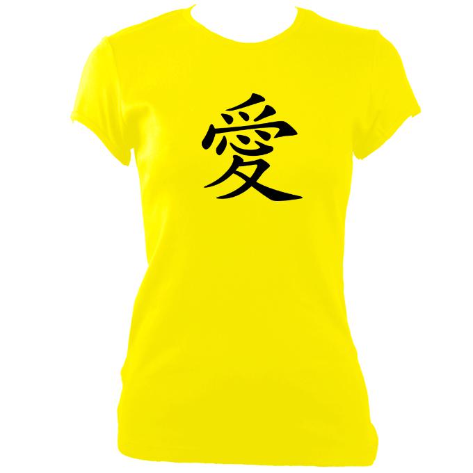 update alt-text with template Japanese "Love" Symbol Ladies Fitted T-shirt - T-shirt - Daisy - Mudchutney
