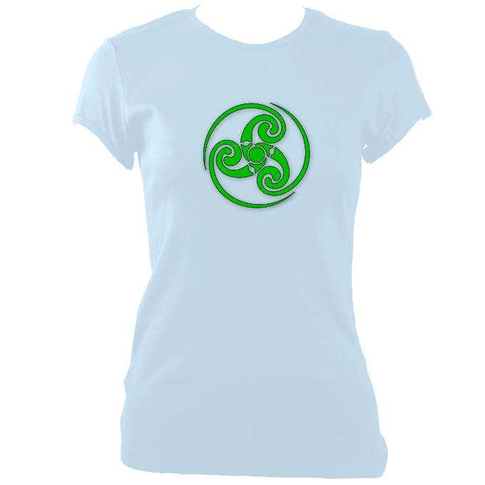 update alt-text with template Celtic Tribal Spiral Ladies Fitted T-shirt - T-shirt - Light Blue - Mudchutney