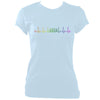 update alt-text with template Rainbow Coloured Heartbeat Concertina Ladies Fitted T-shirt - T-shirt - Light Blue - Mudchutney
