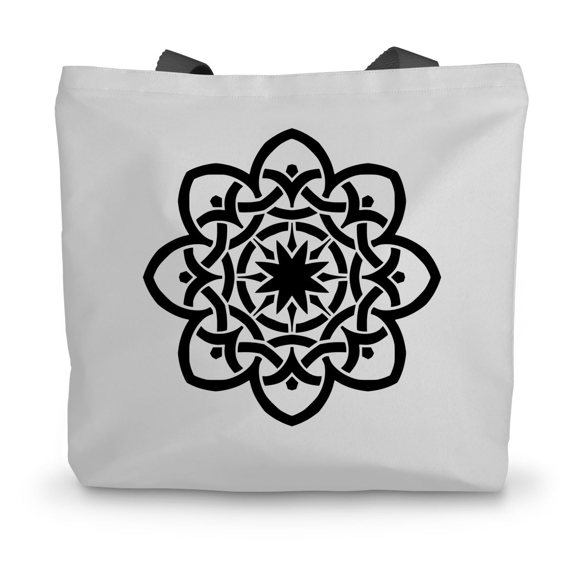 Celtic Star Flower Canvas Tote Bag