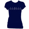 update alt-text with template Heartbeat Fiddle Ladies Fitted T-shirt - T-shirt - Navy - Mudchutney