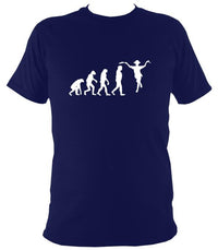 Evolution of Morris Dancers T-shirt - T-shirt - Navy - Mudchutney
