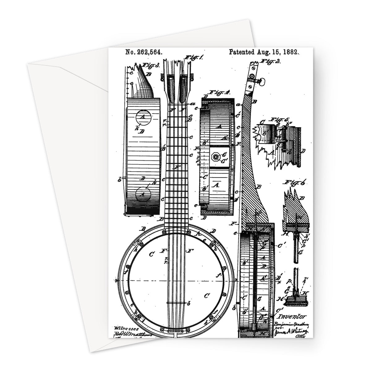 Banjo Patent Greeting Card