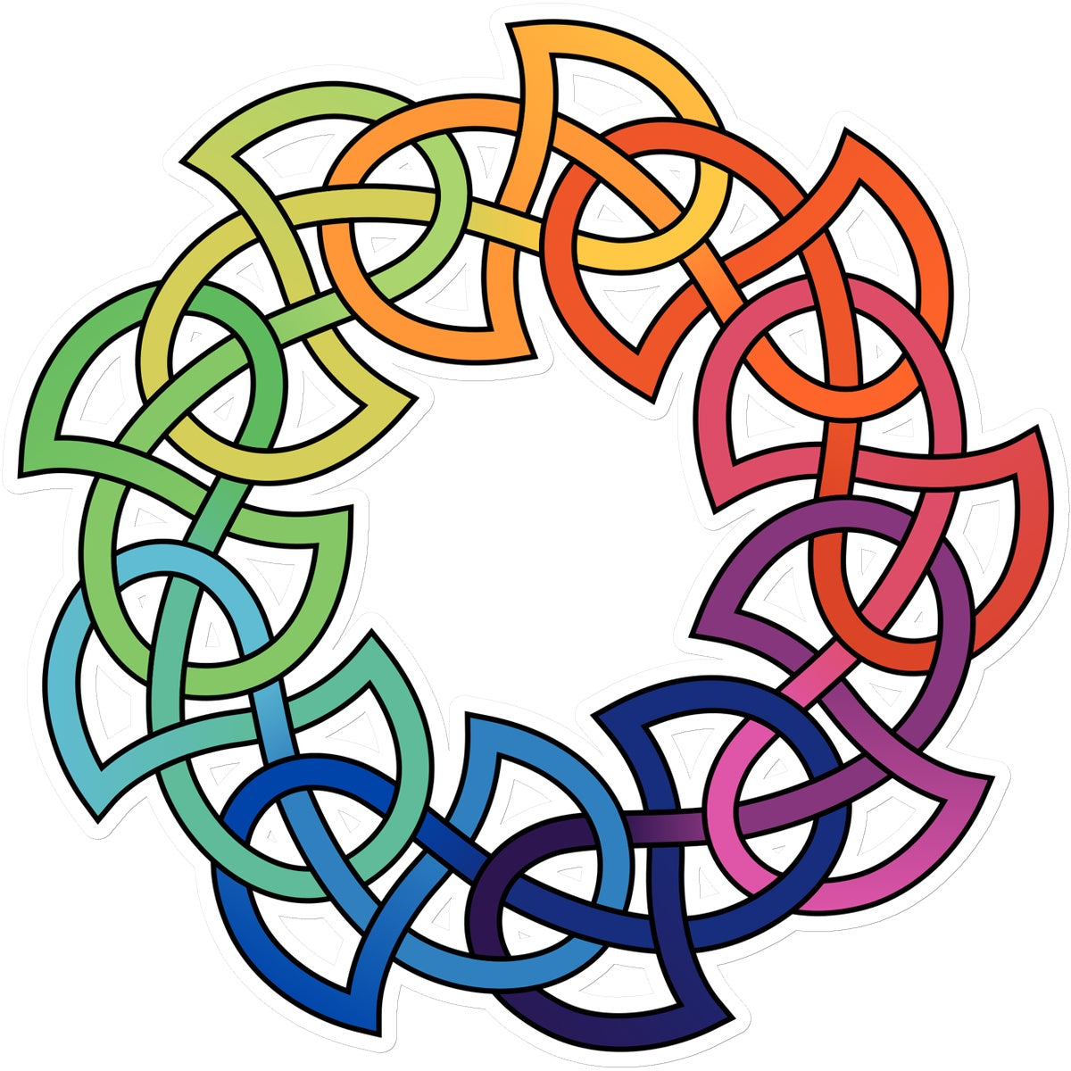 Rainbow Celtic Circle Sticker