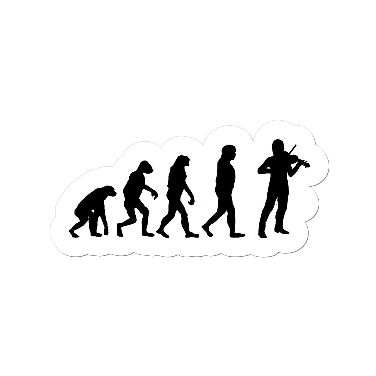 Evolution of Fiddle Players Sticker