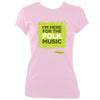 update alt-text with template "I'm Here For The Folk Music" Ladies Fitted T-Shirt - T-shirt - Light Pink - Mudchutney
