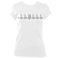 update alt-text with template Heartbeat Fiddle Ladies Fitted T-shirt - T-shirt - White - Mudchutney