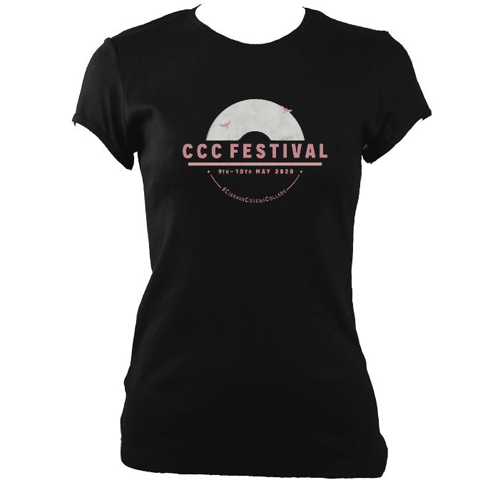 update alt-text with template Ciaran's Corona Collabs Ladies Fitted T-shirt - T-shirt - Black - Mudchutney