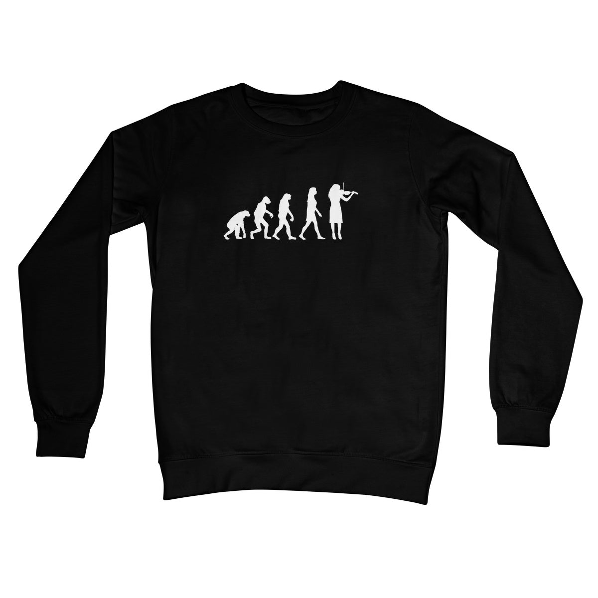 Evolution of Female Fiddle Players Crew Neck Sweatshirt