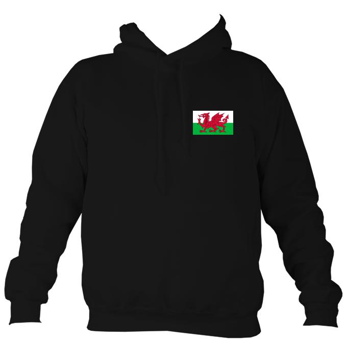 Welsh Dragon Flag Hoodie-Hoodie-Jet black-Mudchutney