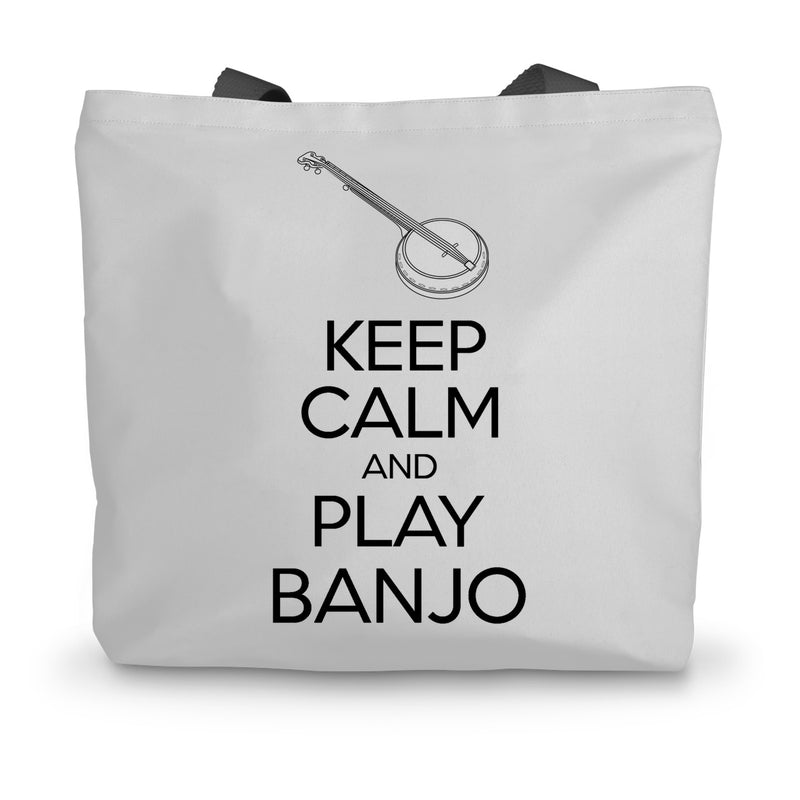 Keep Calm & Play Banjo Canvas Tote Bag