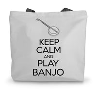 Keep Calm & Play Banjo Canvas Tote Bag