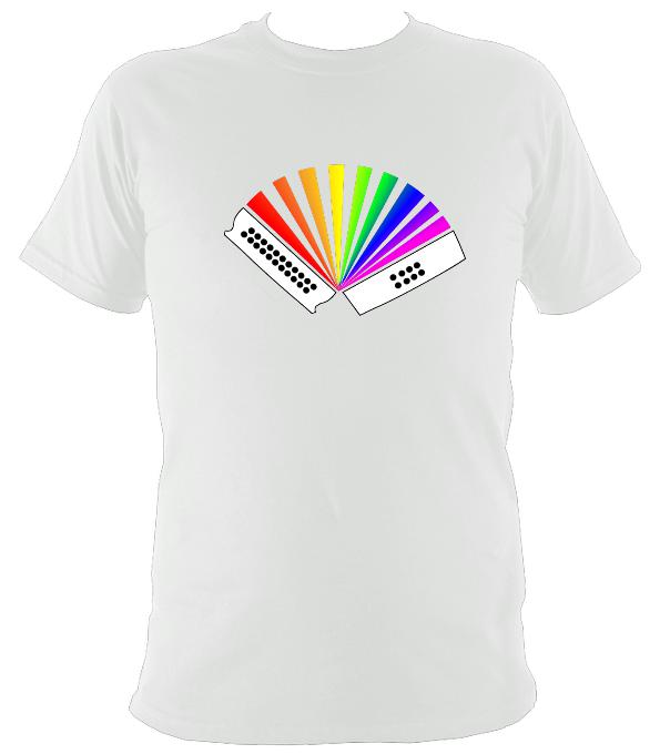 Rainbow Melodeon Music T-shirt - T-shirt - White - Mudchutney