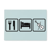 Eat Sleep & Play Fiddle Glass Chopping Board