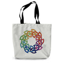 Rainbow Celtic Circle Canvas Tote Bag