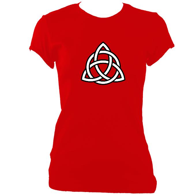 update alt-text with template Celtic Triangular Knot Ladies Fitted T-shirt - T-shirt - Red - Mudchutney