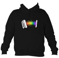 Rainbow Sound Wave Piano Accordion Hoodie-Hoodie-Jet black-Mudchutney