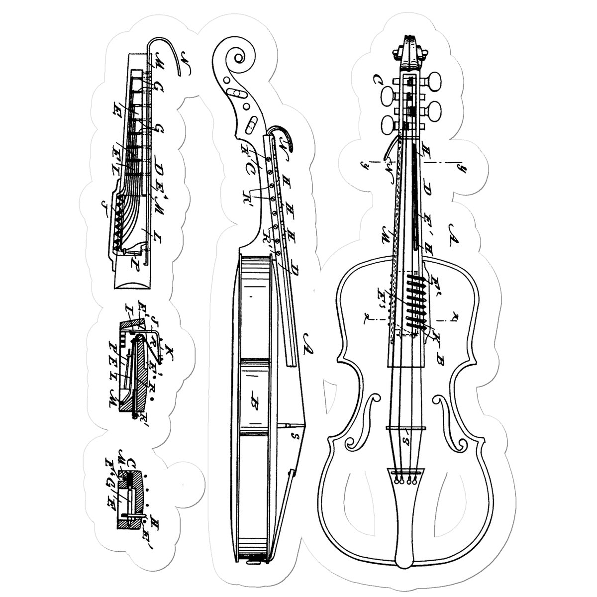Fiddle Patent Sticker