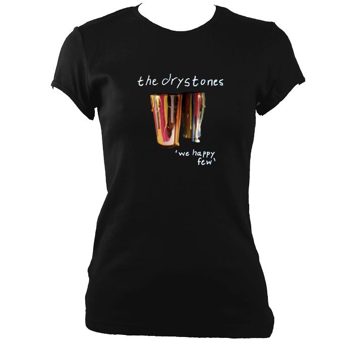 The Drystones "We Happy Few" Ladies Fitted T-shirt - T-shirt - Black - Mudchutney
