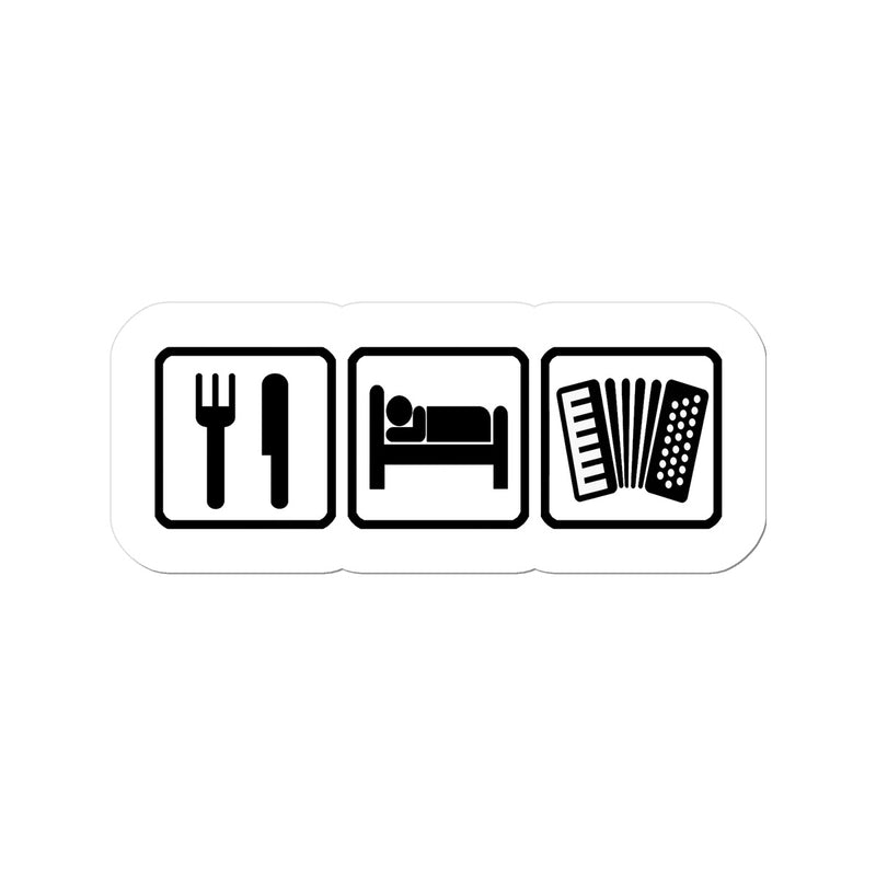Eat Sleep & Play Accordion Sticker