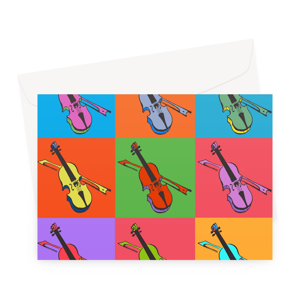 Warhol Style Fiddles Greeting Card