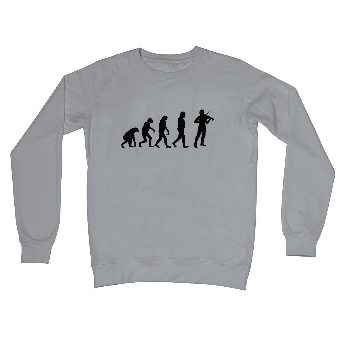 Evolution of Fiddle Players Crew Neck Sweatshirt