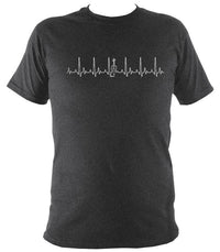 Heartbeat Fiddle T-shirt - T-shirt - Dark Heather - Mudchutney