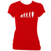 update alt-text with template Evolution of Bagpipes Players Ladies Fitted T-shirt - T-shirt - Red - Mudchutney