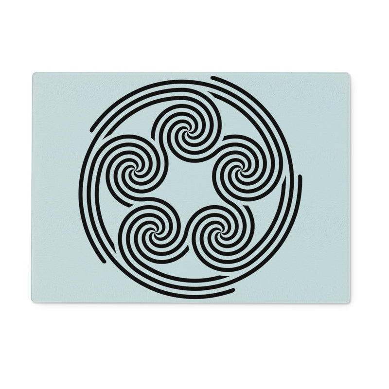 Celtic 5 Circles Glass Chopping Board