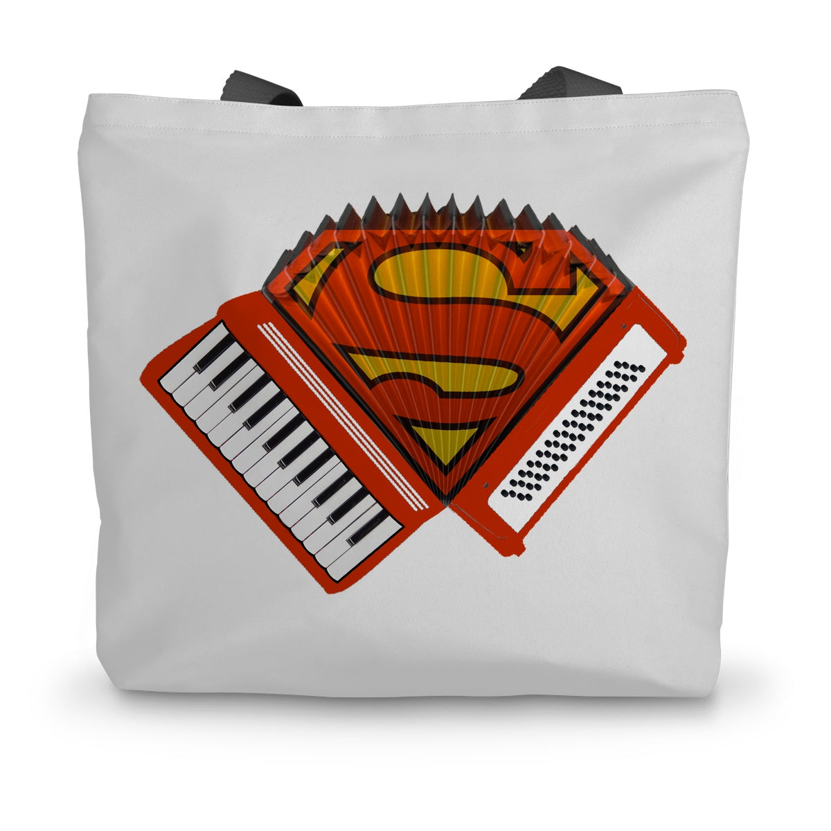 Accordion Superhero Canvas Tote Bag