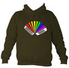 Rainbow Chromatic Accordion Hoodie-Hoodie-Olive green-Mudchutney