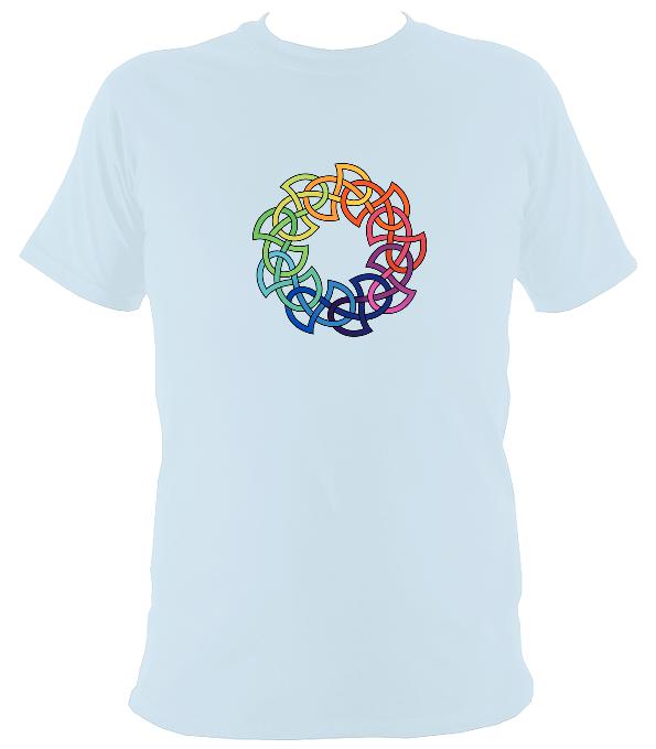 Rainbow Coloured Celtic Knot T-shirt - T-shirt - Light Blue - Mudchutney