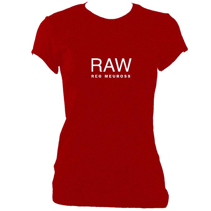update alt-text with template Reg Meuross "Raw" Ladies Fitted T-shirt - T-shirt - Antique Cherry Red - Mudchutney