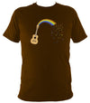 Rainbow Guitar Spouting Colourful Music T-Shirt - T-shirt - Dark Chocolate - Mudchutney